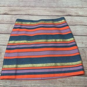 J Crew factory gold chambray striped skirt
